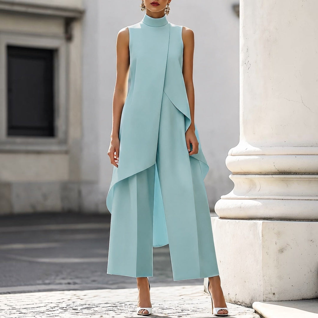 Valentina | Elegant Jumpsuit with Draped High-Neck Top