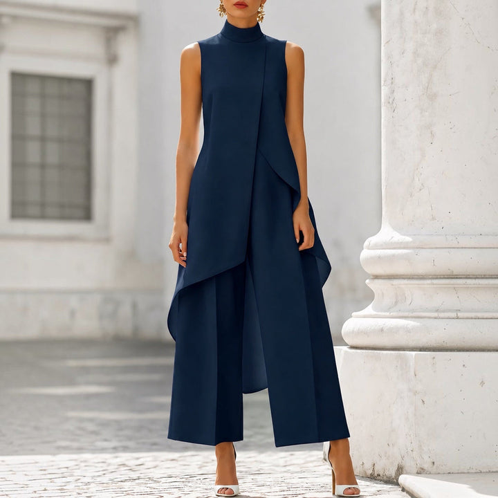 Valentina | Elegant Jumpsuit with Draped High-Neck Top