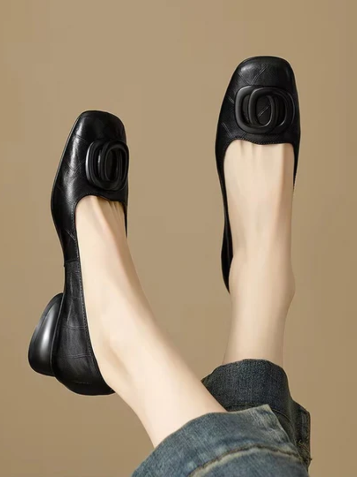 Ornella | Opium Leather Ballet Flats