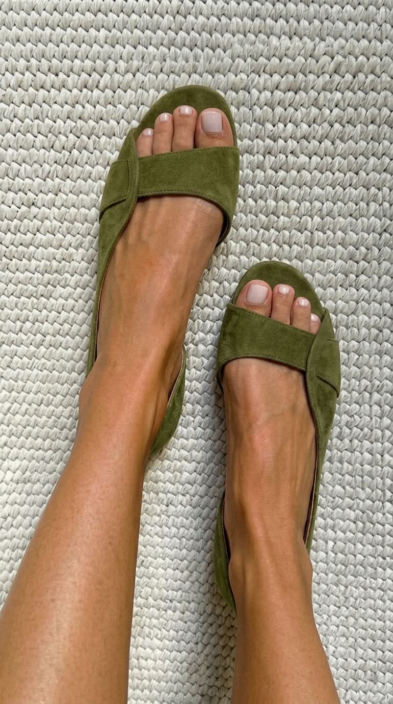 ROSALIND – CASUAL LOW OPEN-TOE FAUX SUEDE SLINGBACK SANDALS