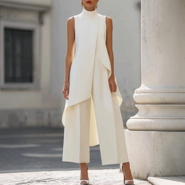 Valentina | Elegant Jumpsuit with Draped High-Neck Top