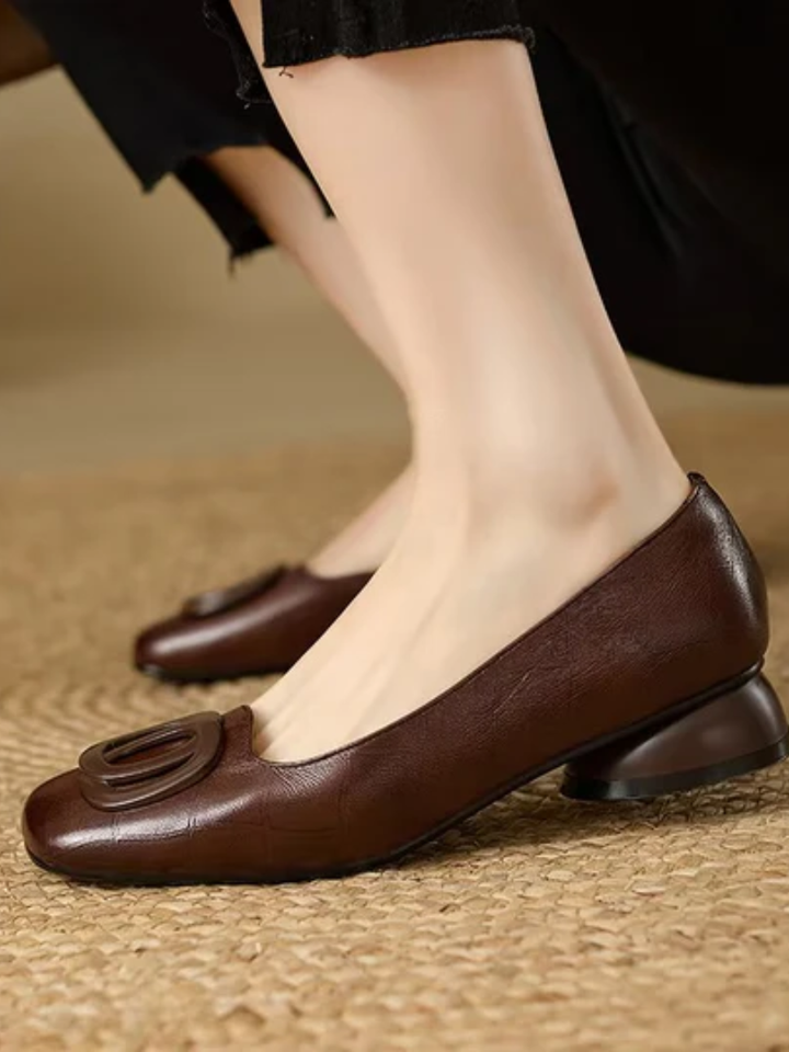 Ornella | Opium Leather Ballet Flats