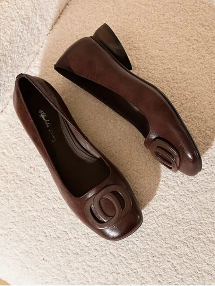 Ornella | Opium Leather Ballet Flats