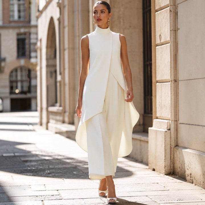 Valentina | Elegant Jumpsuit with Draped High-Neck Top