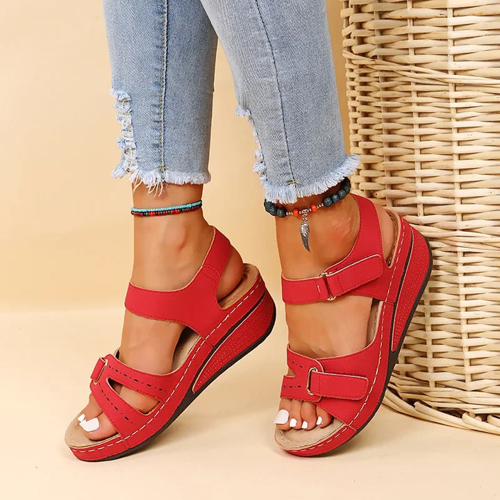 LUNA | ADJUSTABLE COMFORT ROMAN WEDGE SANDALS