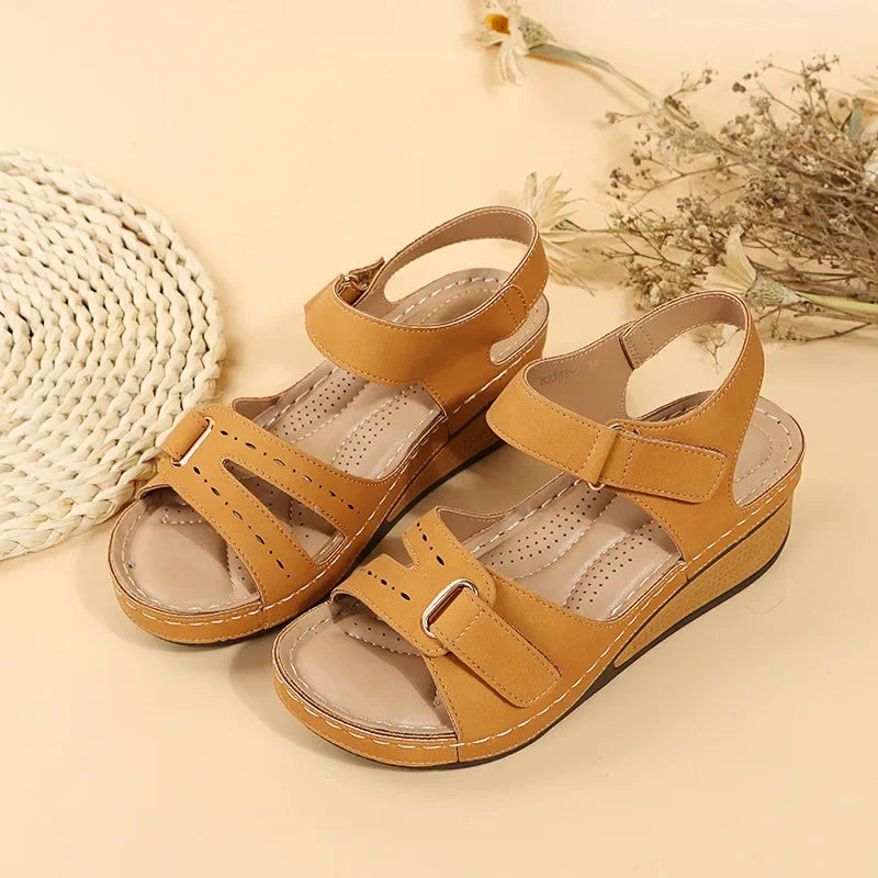 LUNA | ADJUSTABLE COMFORT ROMAN WEDGE SANDALS
