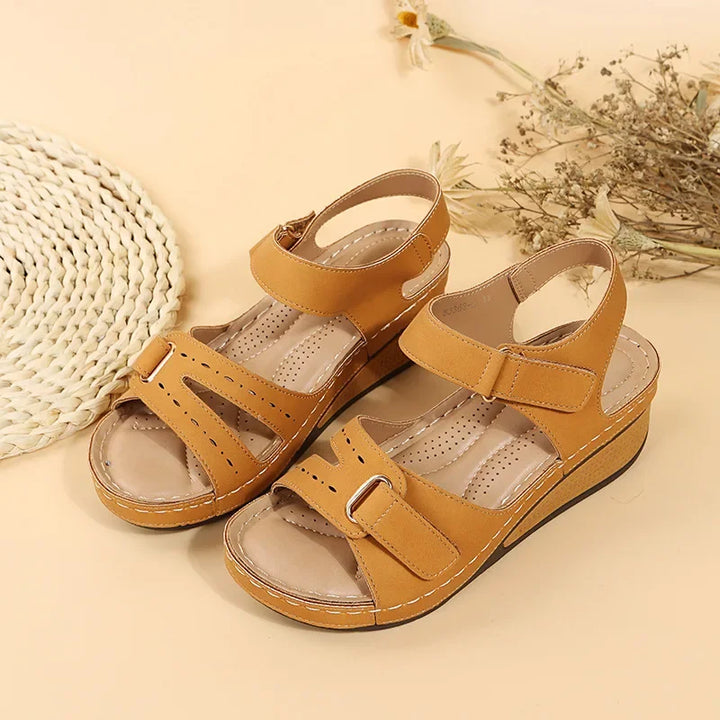 LUNA | ADJUSTABLE COMFORT ROMAN WEDGE SANDALS
