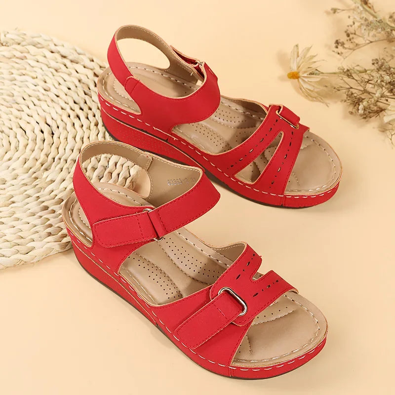 LUNA | ADJUSTABLE COMFORT ROMAN WEDGE SANDALS