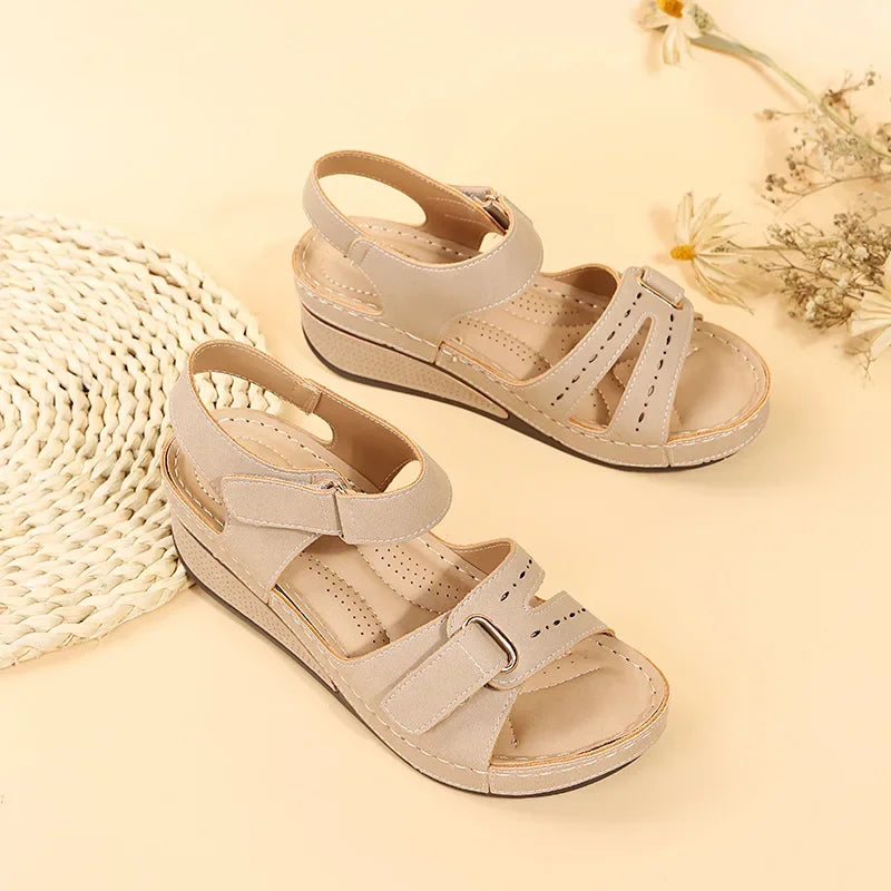 LUNA | ADJUSTABLE COMFORT ROMAN WEDGE SANDALS