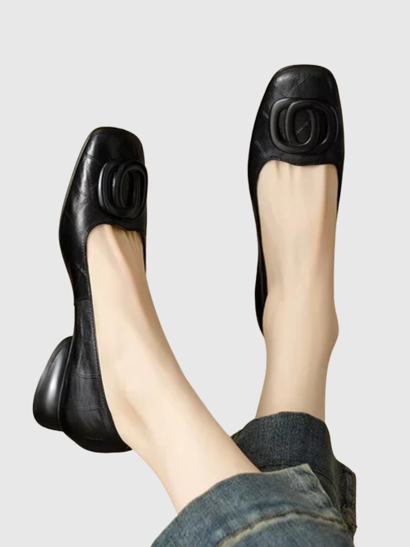 Ornella | Opium Leather Ballet Flats