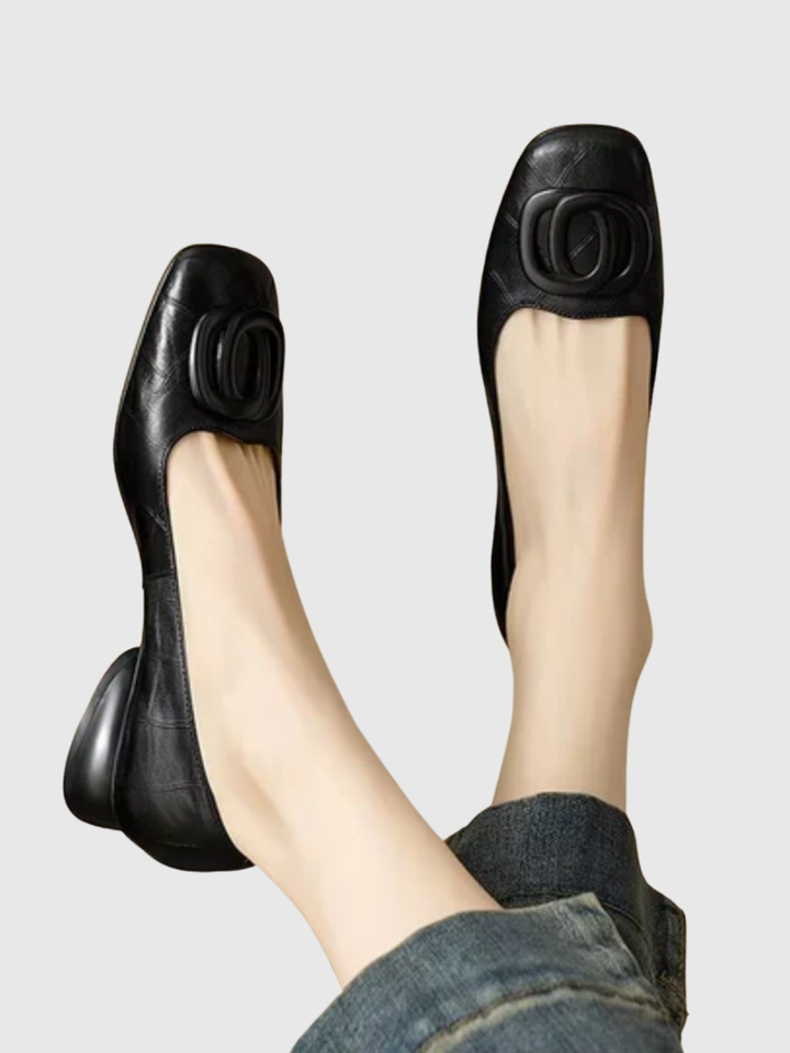 Ornella | Opium Leather Ballet Flats