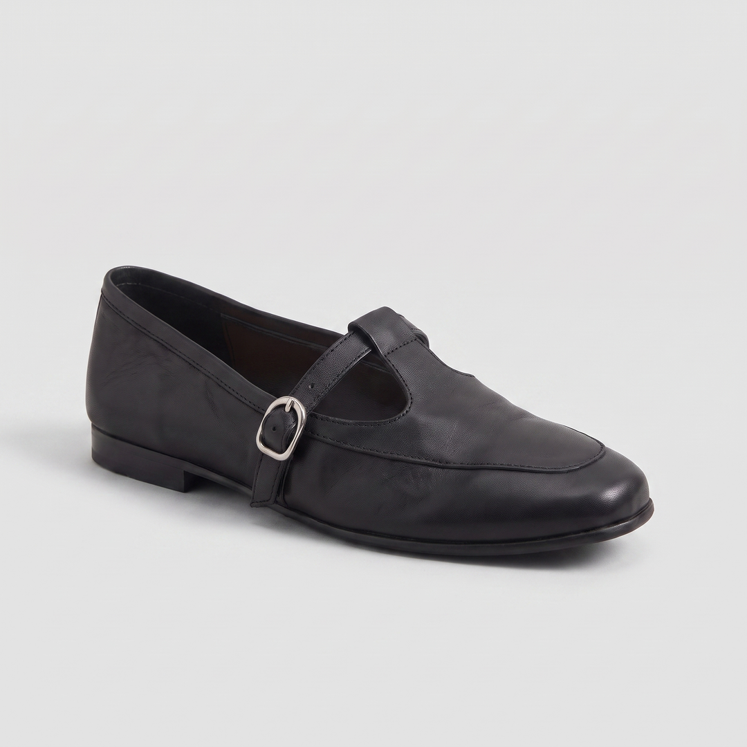Sofia Mary Jane flat three-quarter front view showing the square toe