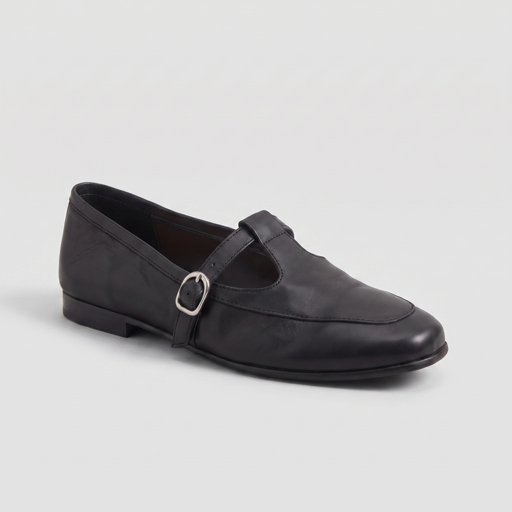 Sofia Mary Jane flat three-quarter front view showing the square toe