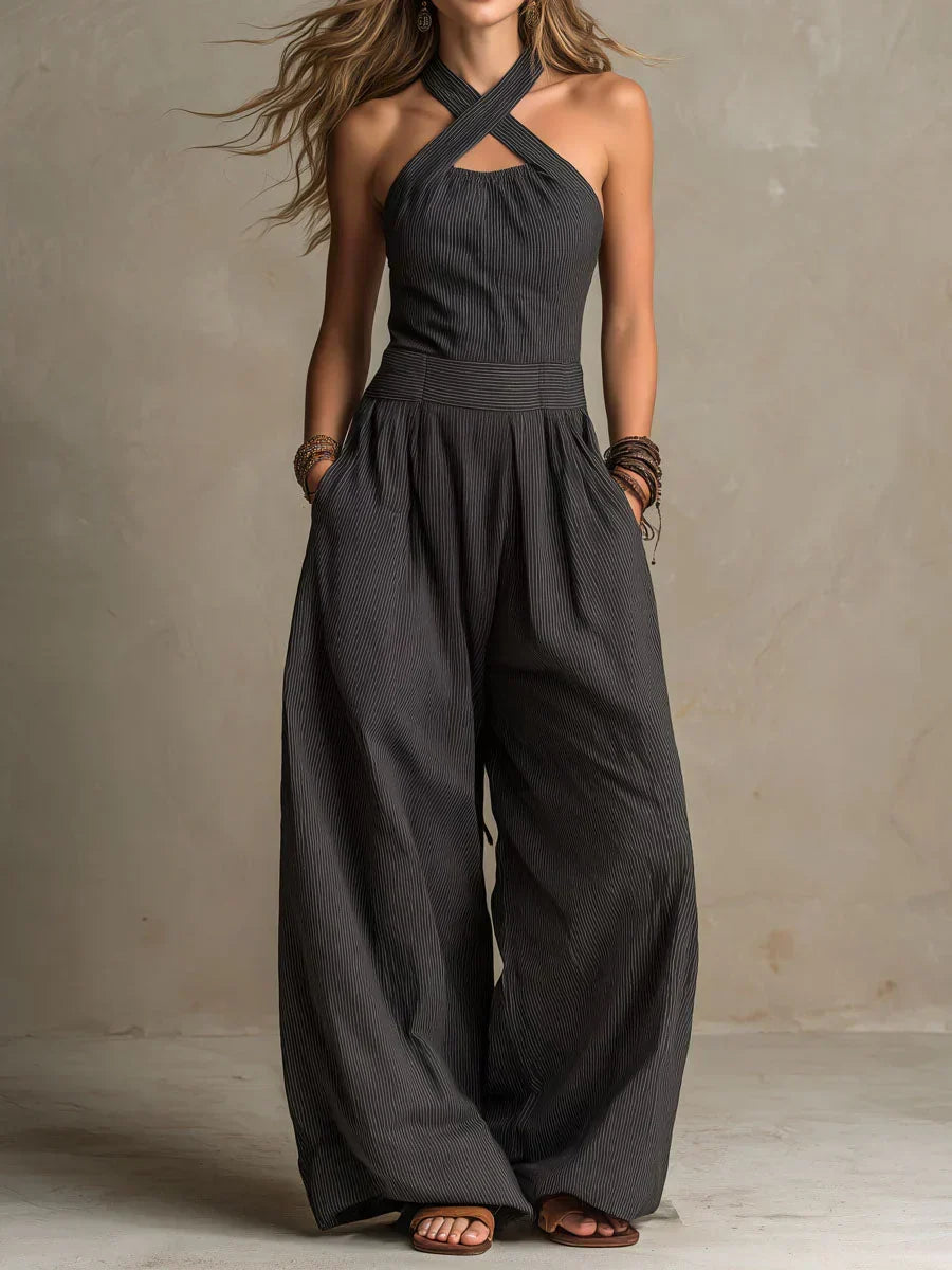 Bianca | Jumpsuit with an Elegant Cross-Over Neckline
