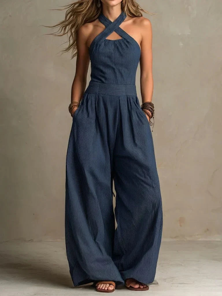 Bianca | Jumpsuit with an Elegant Cross-Over Neckline