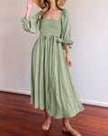 Alesha - French Dress with Folded Sleeves